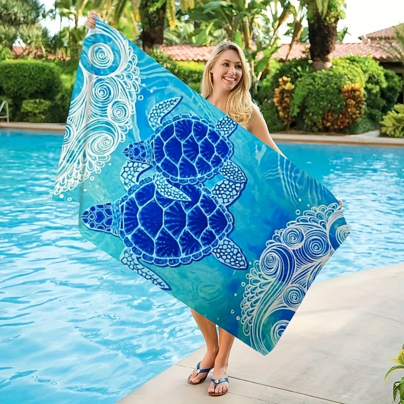 Blue Turtle Beach Towel