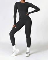 Athletic Wear with Long Sleeve Slim Fit T-Shirt and Legging