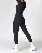 Athletic Wear with Long Sleeve Slim Fit T-Shirt and Legging