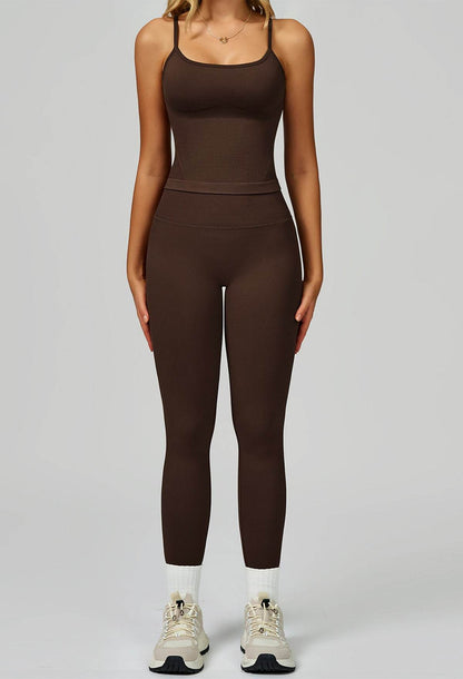 Sport Set with Color Block Tank Top and Legging