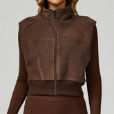 Fleece Coat Vest Outerwear Warm Sleeveless Zip Jackets