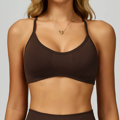 Color Block Sports Bras Workout Strappy Bra