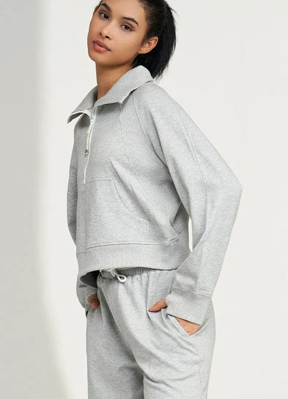 Half Zip Up Loose Yoga Sweatshirts