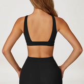 Deep V-Neck Sports Bra with Removable Bra Pad