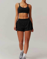 Activewear Set With Cross Back Sports Bra and Shorts