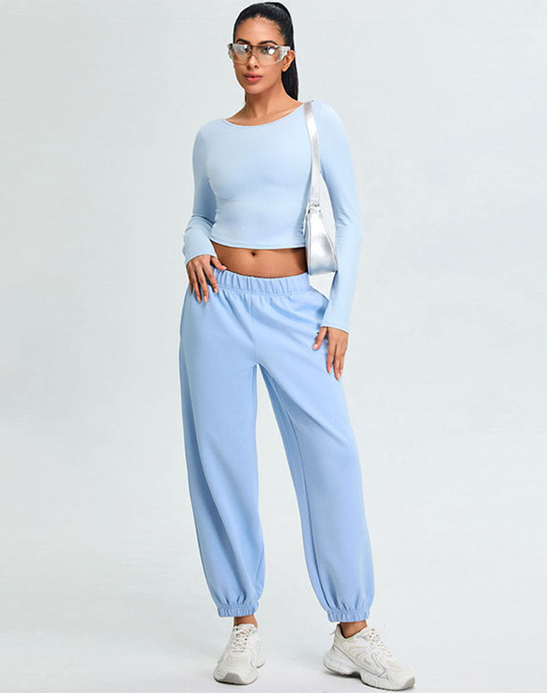 Activewear Set with U-Shaped Back Top and Sweatpant