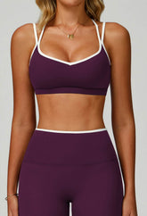 Double Shoulder Straps Sports Bras with Removable Chest Pad