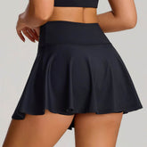 High Waisted Pleated Tennis Skirts with Short and Pocket