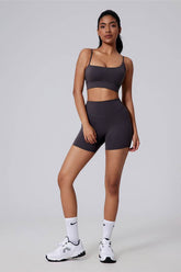 Square Neck Thin Strap Sports Bra