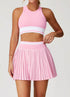Colorblock Tennis Set with Racerback Vest and Pleated Skirt