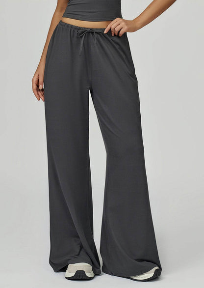 Athletic Wide Leg Lounge Pants with Drawstring and Pockets