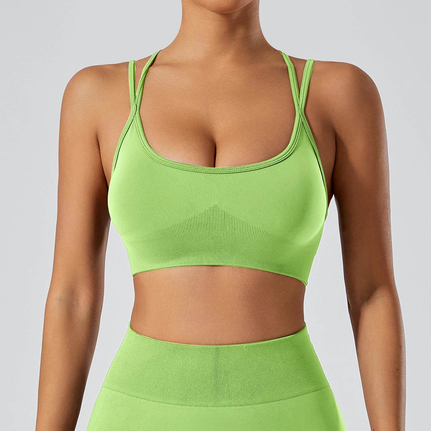 Strappy Adjustable Criss Cross Sports Bra Yoga Crop Tops