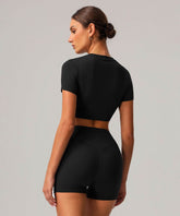 Classic Short Sleeve Crop Workout Tops