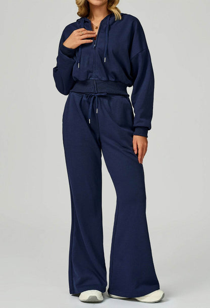 Sport Set with Long Sleeve Hoodie Jacket and Lounge Pant
