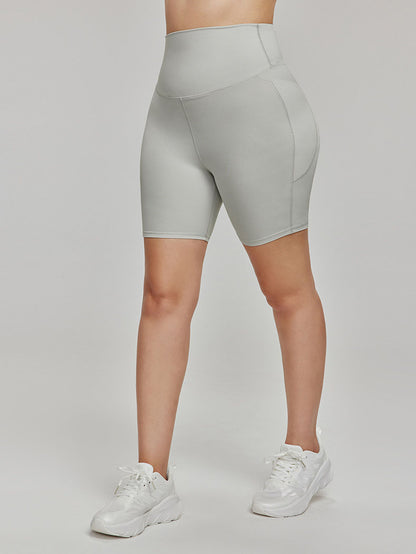 High Waisted Biker Shorts with Pockets