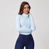 Workout Jacket Slim Fit Cropped Coat Athletic Tops