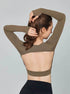 Long Sleeve Hollow Out Back Sports T-Shirt