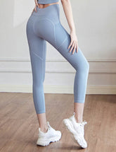 High Waisted Yoga Leggings with Mesh Pockets