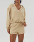 Loose Sports Set with Full Zip Hooded and Adjustable Short