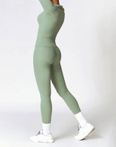Athletic Wear with Long Sleeve Slim Fit T-Shirt and Legging