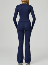 Sport Set with Long Sleeve Crew Neck T-Shirt and Flared Pant