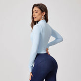 Workout Jacket Slim Fit Cropped Coat Athletic Tops