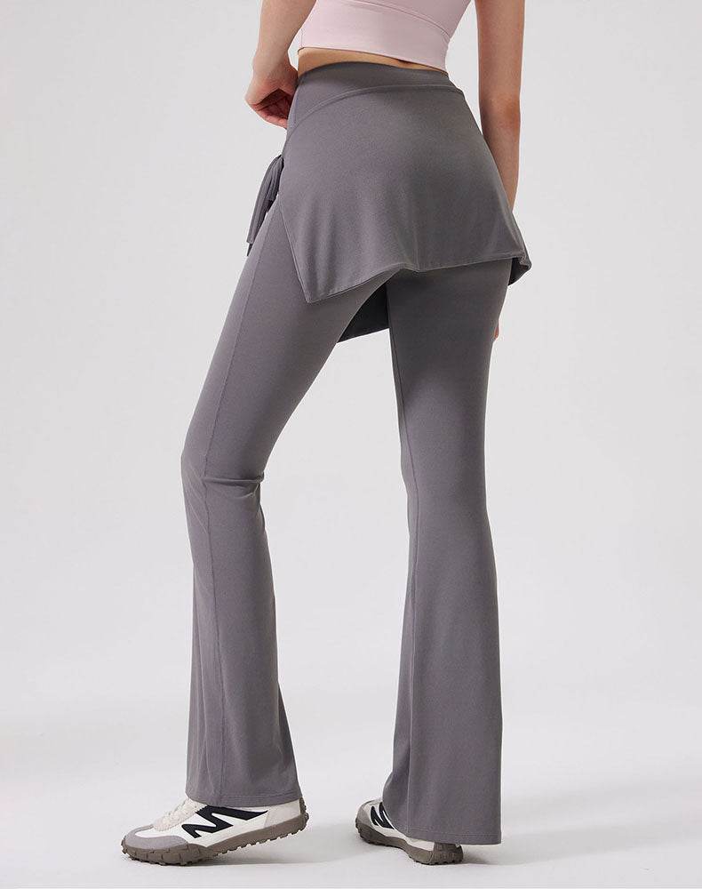 High Waisted Yoga Flare Leggings Wide Leg Pant with Skirt