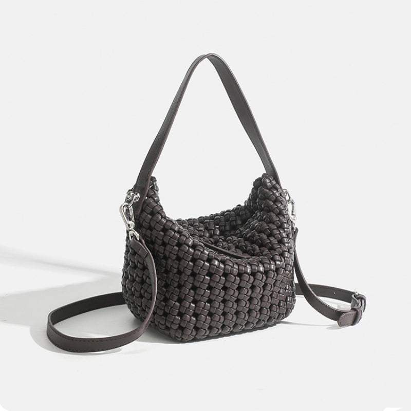 PU Handmade Woven Bucket Shape Tote Bag | Stylish &amp; Unique Design