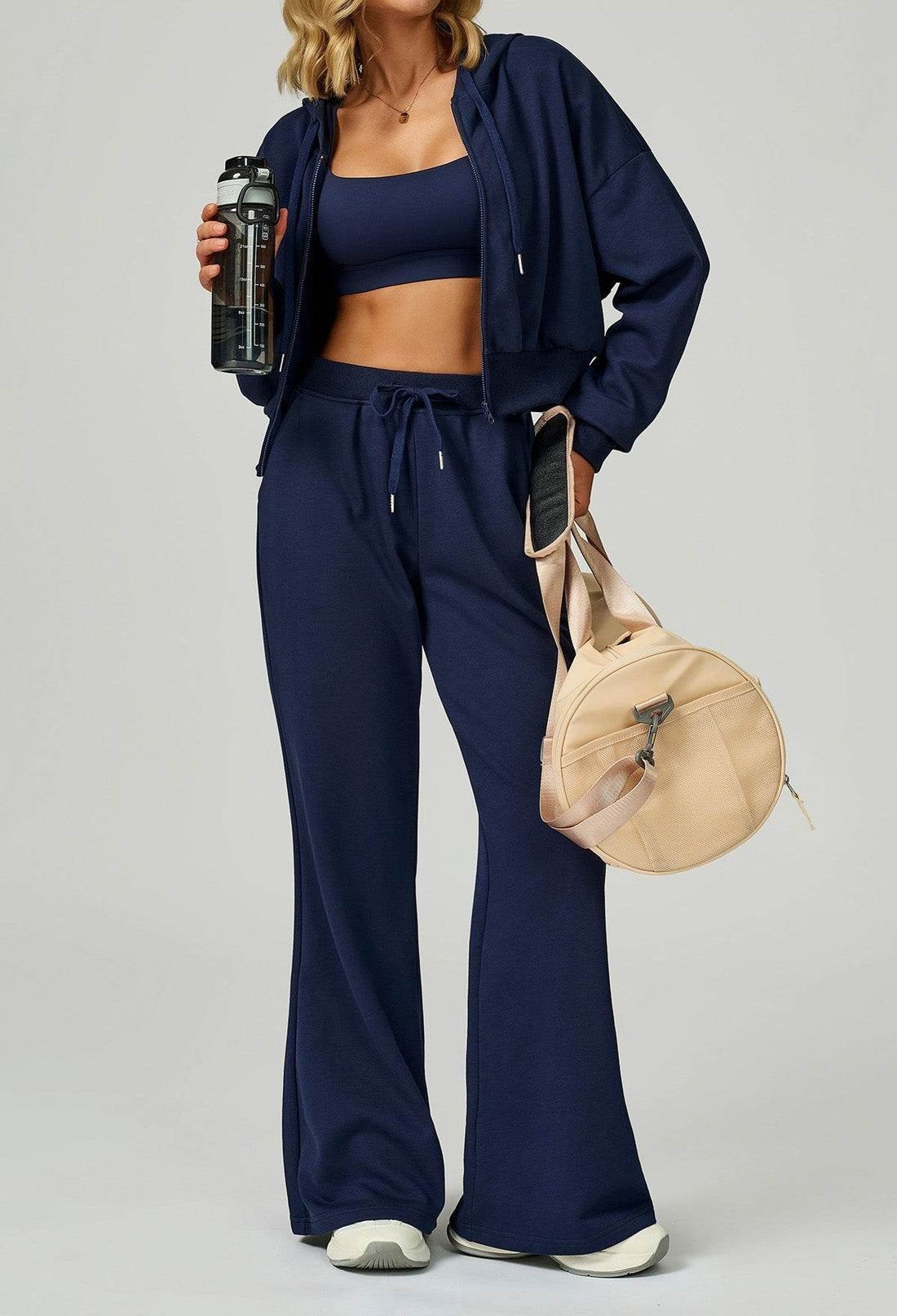 Sport Set with Long Sleeve Hoodie Jacket and Lounge Pant