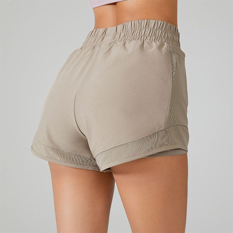 Mesh Patchwork Sports Shorts with Lined Pockets