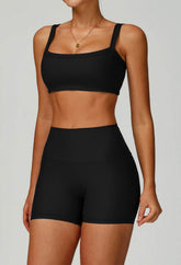 Square Neckline Sports Bras with Removable Chest Pad