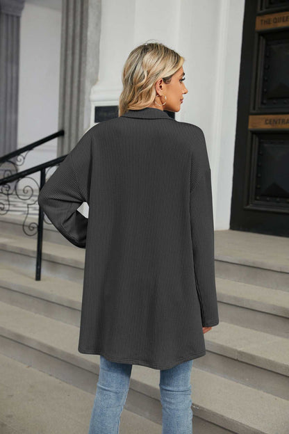 Casual Long Sleeve Jacket with Chest Pockets| Ideal for Layering