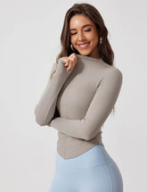 Half Zipper Long Sleeve Yoga T-Shirt