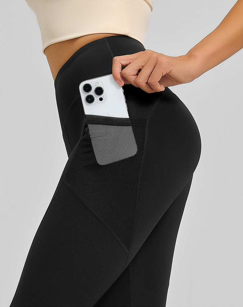 High Waisted Yoga Mesh Leggings with Side Pockets