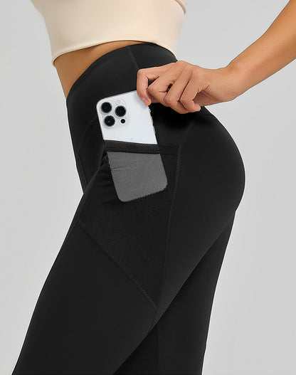 High Waisted Yoga Mesh Leggings with Side Pockets