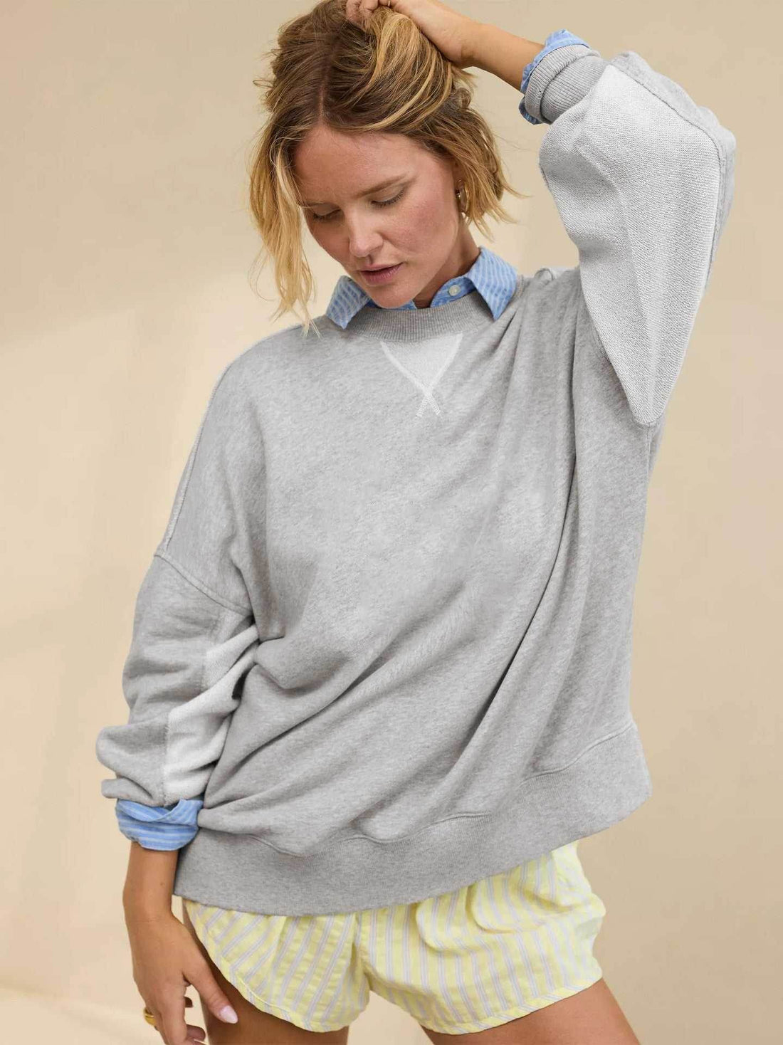 Long Sleeve Loose Crew Neck Sweatshirts