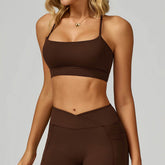 Cross Back Yoga Bra with Removable Chest Pad