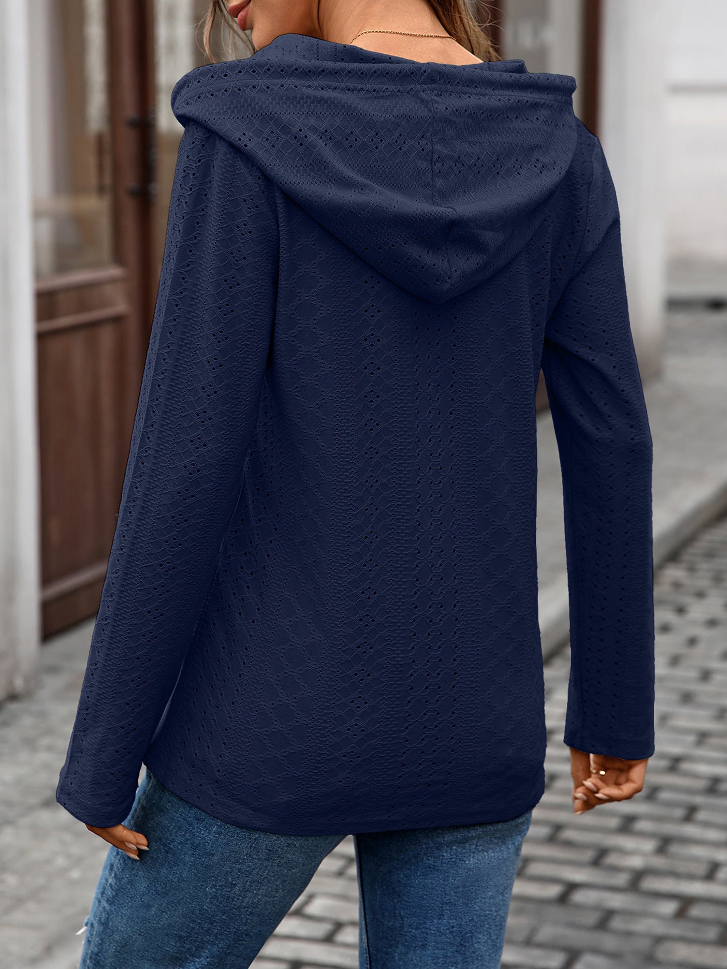 Long Sleeve Fall Drawstring Shirts Hooded Sweatshirt