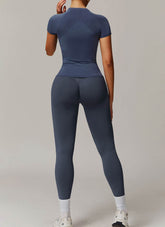 Yoga Wear Set with Short Sleeve T-Shirt and Legging