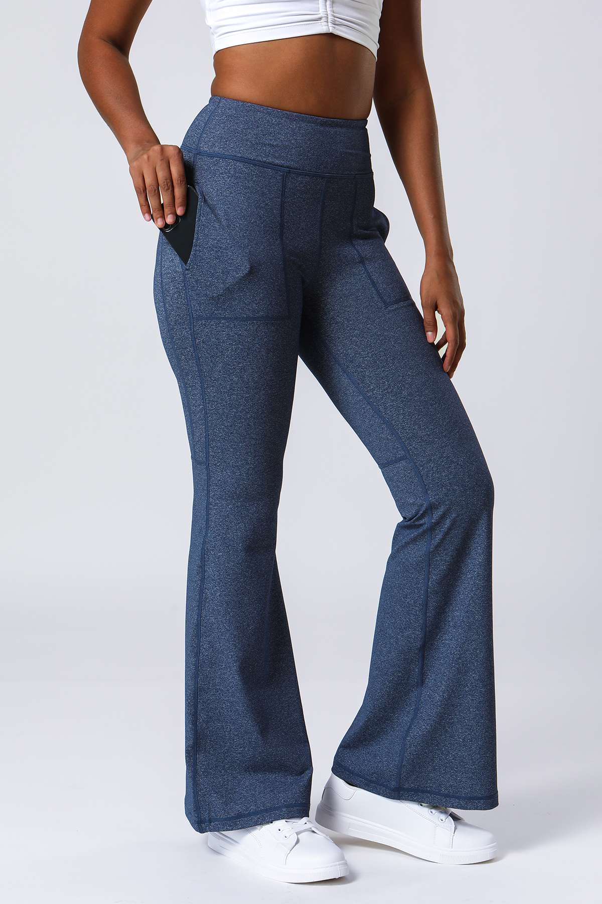 High Waist Flared Pants with Pockets - Stylish &amp; Functional Wear