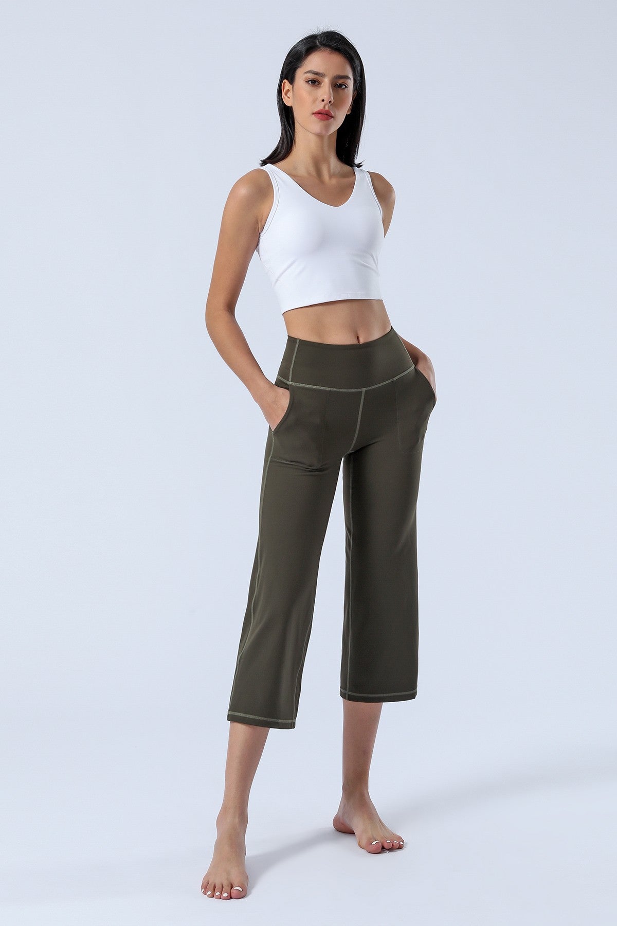 High-Rise Cropped Wide-Leg Pants