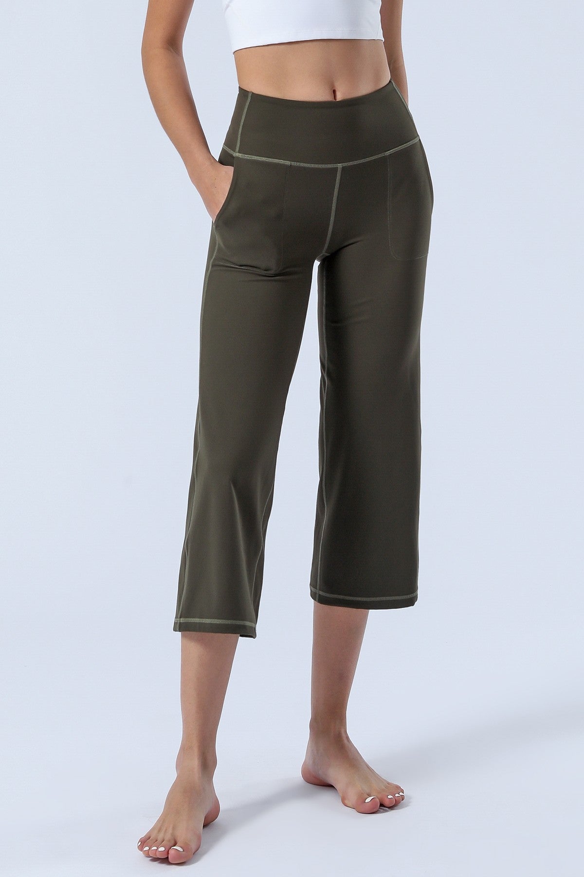 High-Rise Cropped Wide-Leg Pants