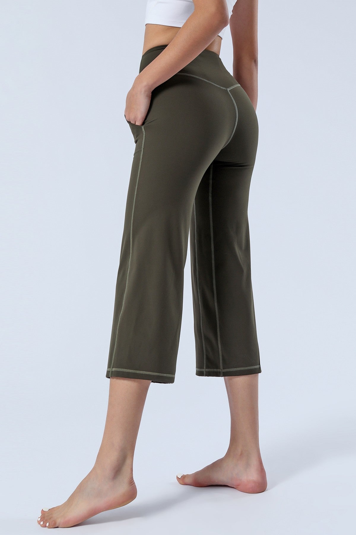 High-Rise Cropped Wide-Leg Pants