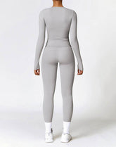 Athletic Wear with Long Sleeve Slim Fit T-Shirt and Legging