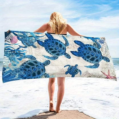 Blue Turtle Beach Towel