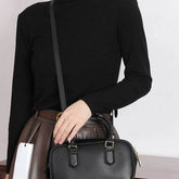 Retro Leather Handle Shoulder Bag