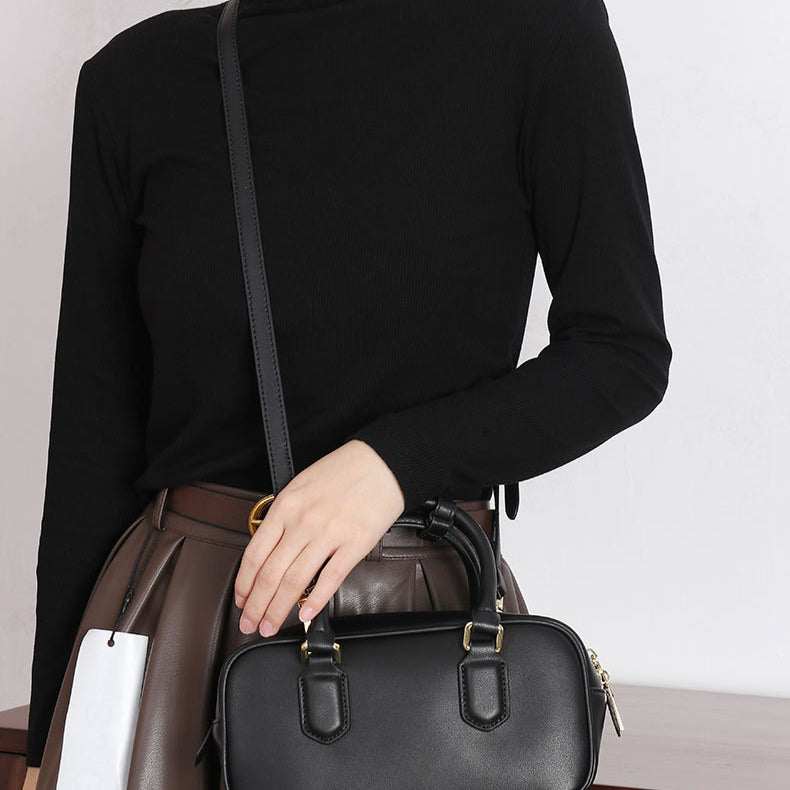 Retro Leather Handle Shoulder Bag | Classic Style with Modern Flair