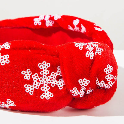 Christmas Wide Headband Snowflake Knotted Hair Accessories
