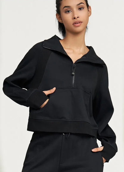 Half Zip Up Loose Yoga Sweatshirts