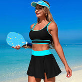 Two Piece Color Block High Waisted Bikini Sets